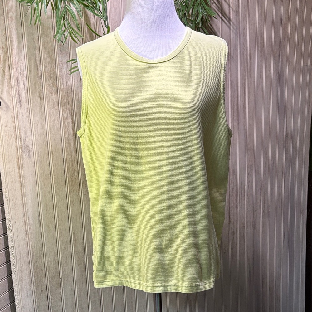 Columbia Citron Yellow Sleeveless Top, 100% Cotton, Ribbed texture, EUC, Medium